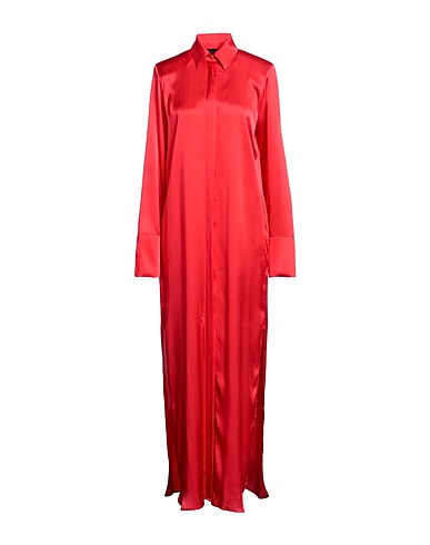 FEDERICA TOSI Vestito chemisier Rosso 75% Acetato, 25% Seta
