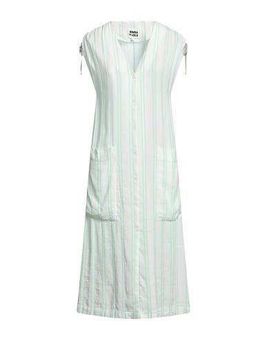 BIMBA Y LOLA Midi dress Lime green 50% Linen, 41% Viscose, 9% Acetate
