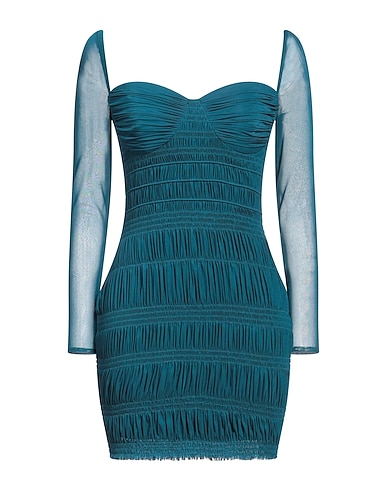 SELF-PORTRAIT Sheath dress Deep teal 95% Polyester, 5% Elastane