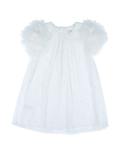 CHARABIA PARIS Dress White 100% Polyester, Turkey feathers