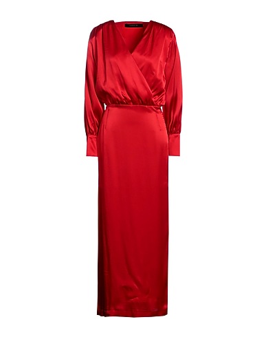 FEDERICA TOSI Langes Kleid Rot 75% Acetat, 25% Seide