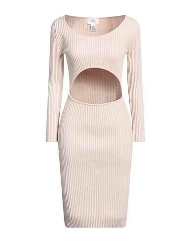 VICOLO Midi dress Beige 70% Viscose, 30% Polyester