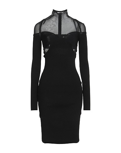 NENSI DOJAKA Midi dress Black 82% Viscose, 17% Polyester, 1% Polyamide