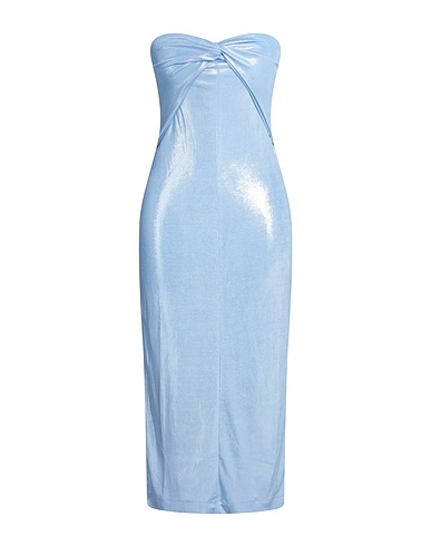 BIMBA Y LOLA Midi dress Pastel blue 95% Polyester, 5% Elastane