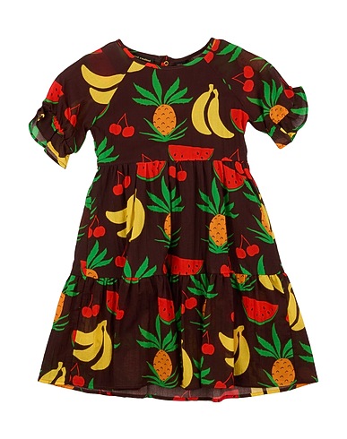 MINI RODINI Dress Dark brown 100% Organic cotton