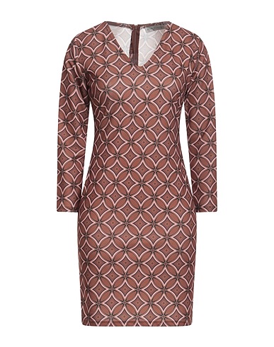 BOUTIQUE de la FEMME Kurzes Kleid Braun 96% Polyester, 4% Elastan