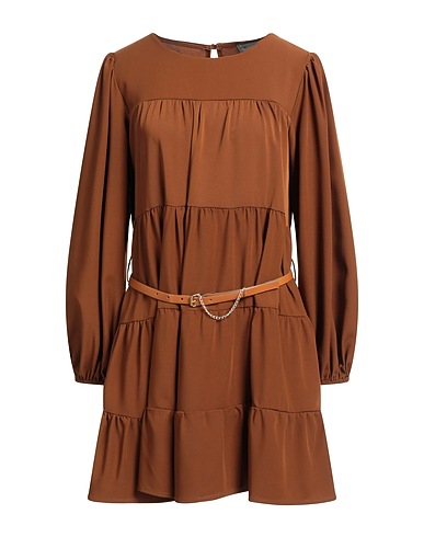 BOUTIQUE de la FEMME Short dress Brown 96% Polyester, 4% Elastane