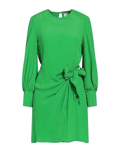 OTTOD'AME Short dress Green 70% Acetate, 30% Silk