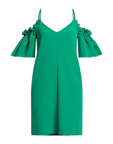 SIMONA CORSELLINI Short dress Green 93% Polyester, 7% Elastane
