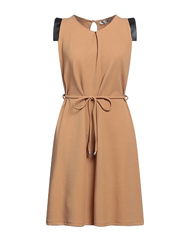 BOUTIQUE de la FEMME Midi dress Sand 95% Polyester, 5% Elastane