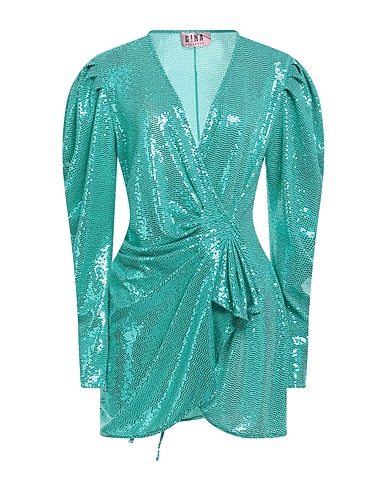 GINA GORGEOUS Sequin dress Turquoise 91% Polyamide, 5% Elastane, 4% Metallic fiber