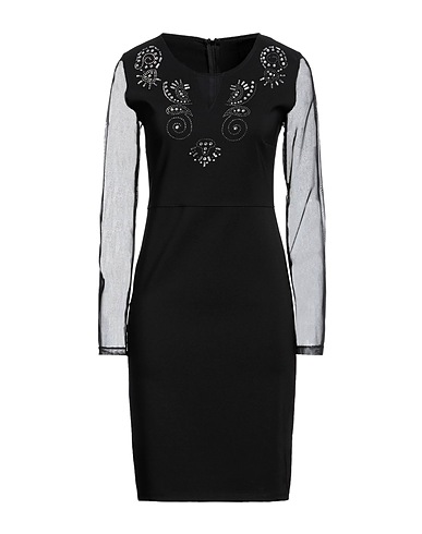 BOUTIQUE de la FEMME Midi dress Black 95% Polyester, 5% Elastane
