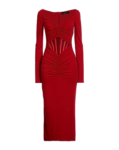 VERSACE Midi dress Red 92% Viscose, 8% Elastane