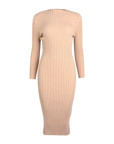 RODEBJER Midi dress Beige 70% Viscose, 30% Polyester