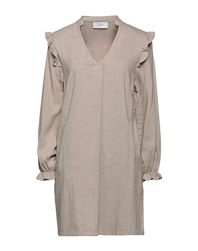 SOALLURE Short dress Beige 82% Viscose, 15% Polyester, 3% Elastane