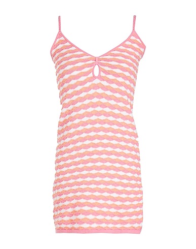 8 by YOOX Vestito corto COTTON BLEND STRIPED JACQUARD DRESS
 Rosa 50% Cotone, 50% Cotone riciclato