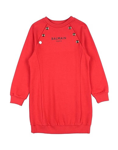 BALMAIN Kleid Rot 100% Baumwolle