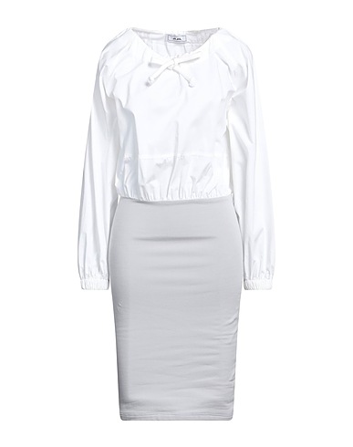JIJIL Midi dress White 73% Cotton, 27% Polyester, Elastane