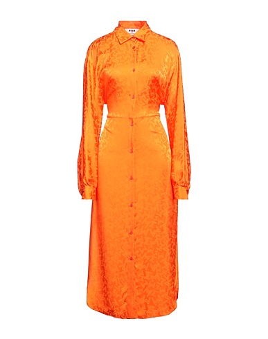 MSGM Long dress Orange 78% Acetate, 22% Silk