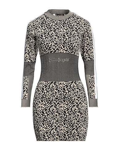 PALM ANGELS Short dress Beige 73% Polyester, 21% Polyamide, 6% Elastane