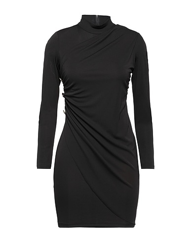 FLY GIRL Short dress Black 95% Polyester, 5% Elastane