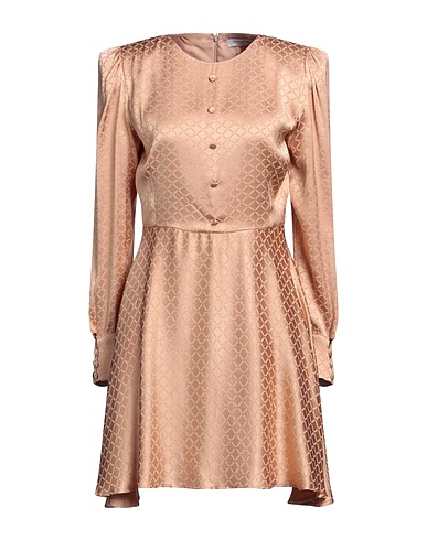MVP WARDROBE Vestito corto Beige 97% Viscosa, 3% Elastan