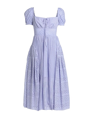 SELF-PORTRAIT Midi-Kleid Lila 100% Baumwolle