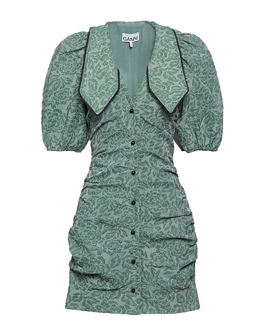GANNI Kurzes Kleid Salbeigrün 50% Recyceltes Polyamid, 32% Polyamid, 18% Polyester