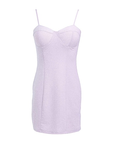 SOMETHINGNEW0803 Short dress Lilac 56% Polyester, 34% Metallic fiber, 10% Elastane