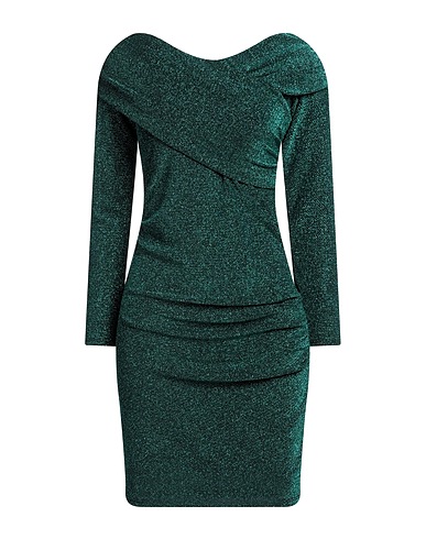 KAOS Vestito corto Verde 61% Poliammide, 33% Fibra di metallo, 6% Elastan