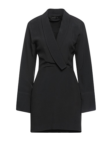 FEDERICA TOSI Vestito corto Nero 50% Acetato, 50% Viscosa, Poliestere