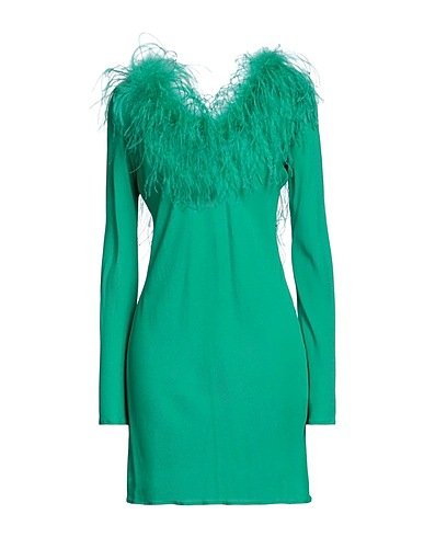 GIUSEPPE DI MORABITO Vestito corto Verde 100% Viscosa, Piume di struzzo