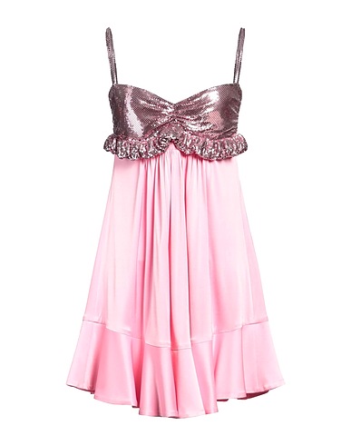 RABANNE Short dress Pink 95% Plastic, 5% Brass