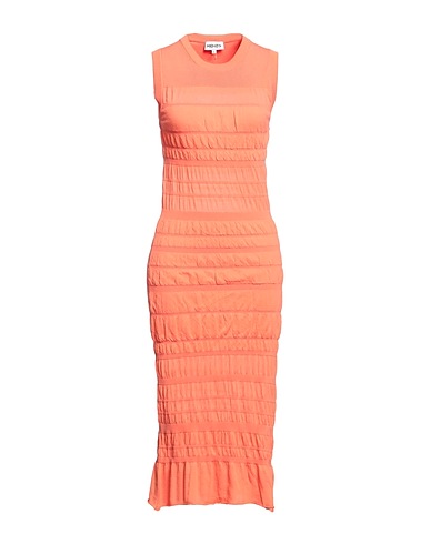 KENZO Midi dress Salmon pink 93% Cotton, 6% Polyamide, 1% Elastane