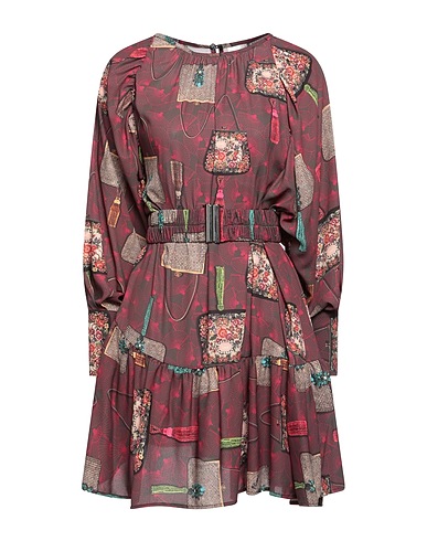 IL THE' DELLE 5 Short dress Dark brown 100% Polyester