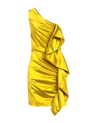 P.A.R.O.S.H. One-shoulder dress Yellow 48% Acetate, 45% Polyamide, 7% Elastane