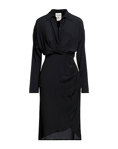 SEMICOUTURE Midi dress Black 65% Acetate, 35% Silk