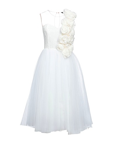 ELISABETTA FRANCHI Midi dress Ivory 82% Viscose, 18% Silk, Polyamide