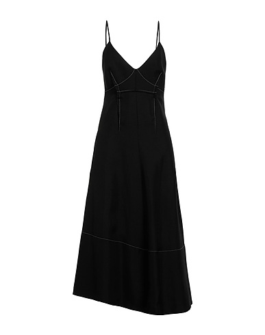 JIL SANDER Vestito midi Nero 65% Viscosa, 24% Lino, 11% Seta