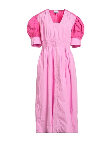 GANNI Midi dress Pink 100% Organic cotton