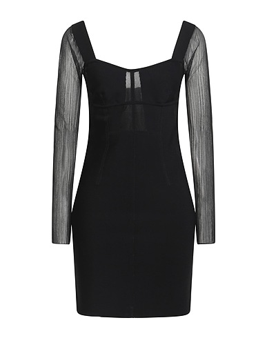 HERVÉ LÉGER Sheath dress Black 74% Recycled viscose, 20% Polyester, 6% Wool