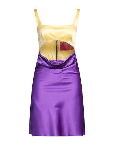 VERGUENZA Kurzes Kleid Gelb 94% Seide, 6% Elastan