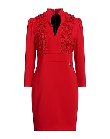 REVISE CONCEPT Sheath dress Red 98% Polyester, 2% Elastane