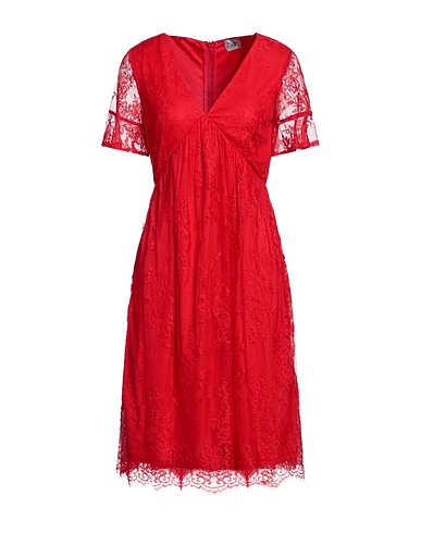 Z.O.E. ZONE OF EMBROIDERED Midi dress Red 100% Polyester