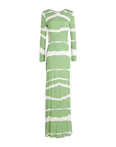 ELISABETTA FRANCHI Long dress Light green 100% Viscose, Polyamide, Glass