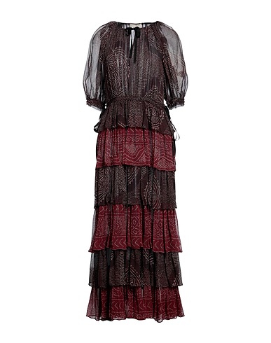 ULLA JOHNSON Long dress Dark brown 100% Silk
