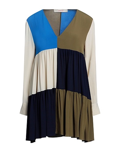 JUCCA Short dress Military green 69% Acetate, 31% Silk