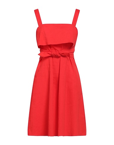 THEORY Short dress Tomato red 62% Linen, 36% Viscose, 2% Elastane
