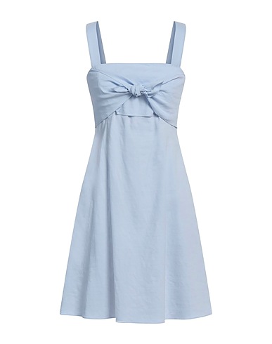 THEORY Short dress Sky blue 62% Linen, 36% Viscose, 2% Elastane