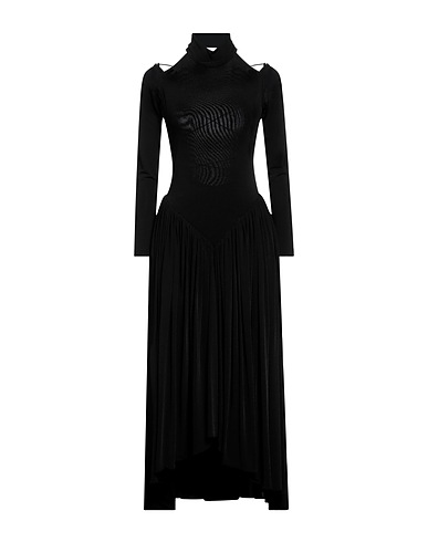 KHAITE Midi dress Black 79% Viscose, 16% Polyamide, 5% Elastane